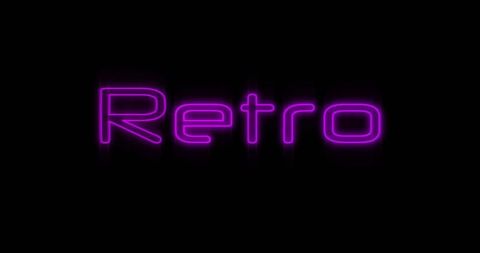 glowing retro text in neon light style - Download Free Stock Images Pikwizard.com