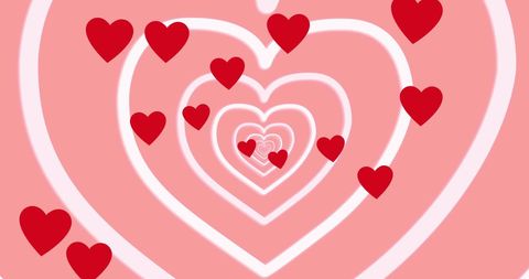 Romantic Heart Tunnel Design with Red and White Hearts - Download Free Stock Images Pikwizard.com
