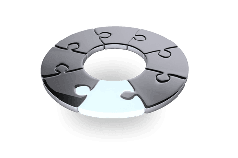Transparent Circular Puzzle Elements with Missing Piece - Download Free Stock Videos Pikwizard.com