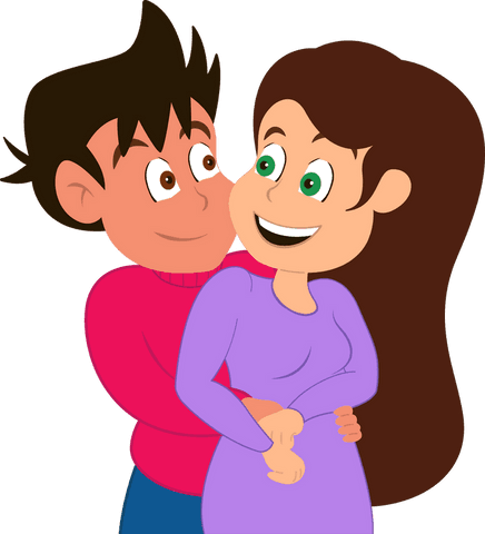 cartoon couple hugging on transparent background illustrates joy and love - Download Free Stock Videos Pikwizard.com
