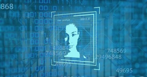 Facial Recognition Tech with Futuristic Digital Interface Overlay - Download Free Stock Images Pikwizard.com