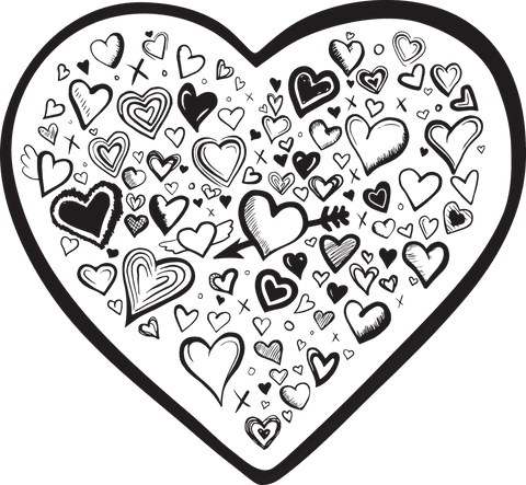 doodle heart pattern design on transparent background - Download Free Stock Videos Pikwizard.com