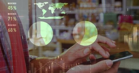 woman analyzing global data with smartphone - Download Free Stock Images Pikwizard.com