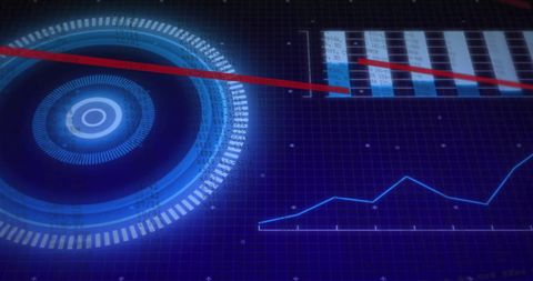 Futuristic Data Analysis with Graphs and Scanning Interface - Download Free Stock Images Pikwizard.com