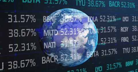 Global Financial Data Overlay on Earth Inspires Business Strategy - Download Free Stock Images Pikwizard.com