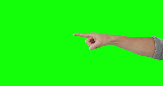 Hand Pointing with Index Finger on Green Background - Download Free Stock Images Pikwizard.com