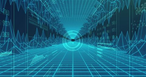 Futuristic Data Stream Visualization in Spectracular Blue Gridview - Download Free Stock Images Pikwizard.com