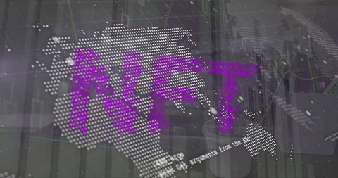 Nft technological interface with global digital data overlay