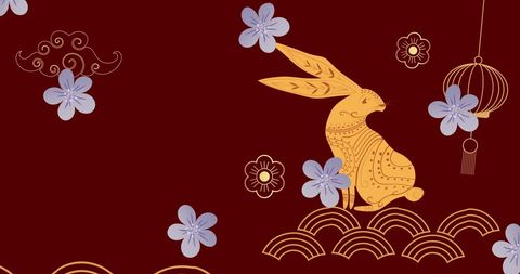 Traditional Chinese New Year Design with Ornamental Rabbit