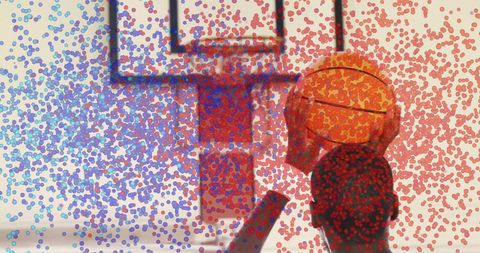 Basketball and dna fusion highlighting sports genetics