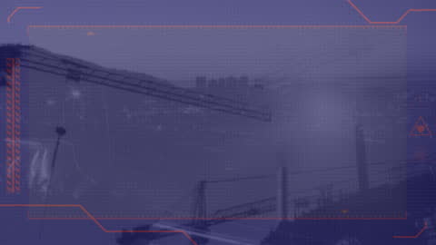 Futuristic Data Processing Over Mid-City Landscape