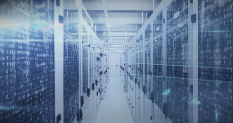 Digital Data Beyond: Server Room Mixed With Computational Graphics - Download Free Stock Images Pikwizard.com