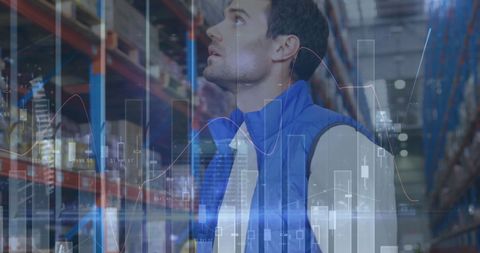 Warehouse Operations Blending with Financial Data Visualization - Download Free Stock Images Pikwizard.com