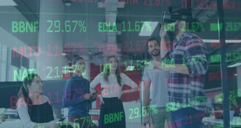 Virtual Reality in Business with Financial Data Overlay Concept