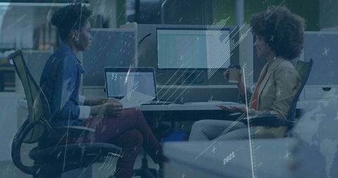 The modern workplace: diverse coworkers collaborating in open office