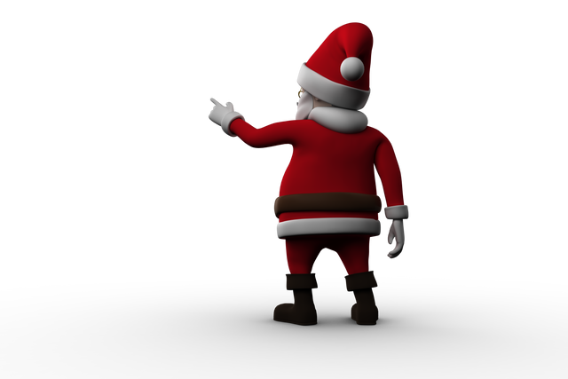 Transparent Back Facing Santa Cartoon in Holiday Outfit - Download Free Stock Videos Pikwizard.com