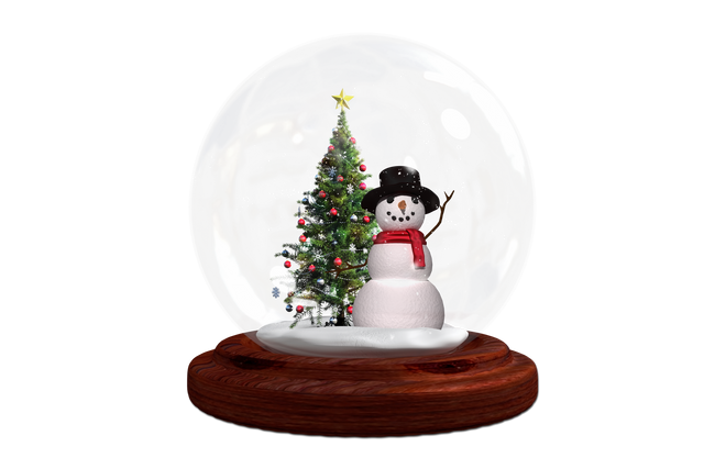 Transparent Snow Globe with Festive Snowman and Christmas Tree - Download Free Stock Videos Pikwizard.com