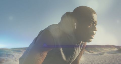 Exhausted Athlete Resting After Intense Run - Download Free Stock Images Pikwizard.com