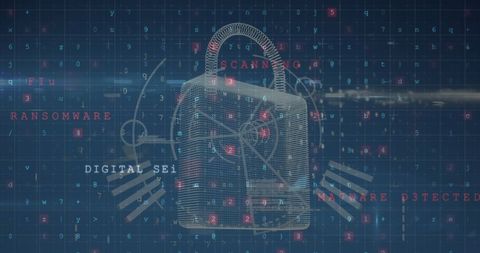 digital padlock with cybersecurity terms symbolizing data protection - Download Free Stock Images Pikwizard.com