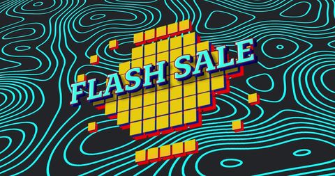 Vibrant Flash Sale Banner with Geometric Elements