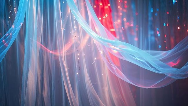 Ethereal Drapes with Glittering Lights and Bokeh Effect