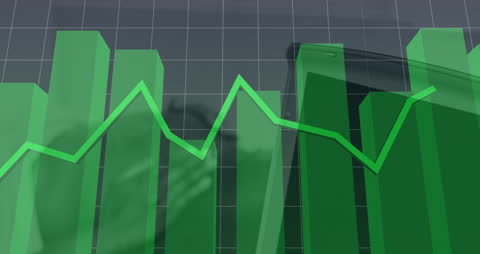 Green Graphs Representing Market Trends and Financial Analytics