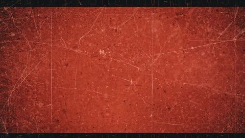 Retro red film frame with scratches dust grain and sprocket marks vintage texture