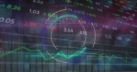 Digital Interface Overlapping Financial Stock Data