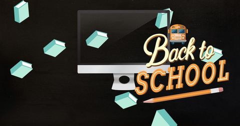 Back to School Design with Computer and Book Graphics