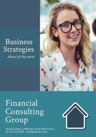 Confident Businesswoman Promoting Financial Consulting Services