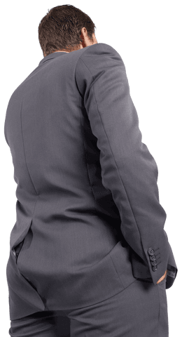 Rear View of Businessman in Suit with Transparent Effect