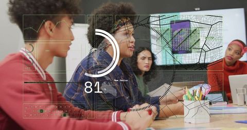 Diverse team brainstorming innovative technology solutions