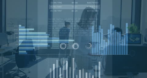 Animated Data Overlay at Office Discussion Meeting