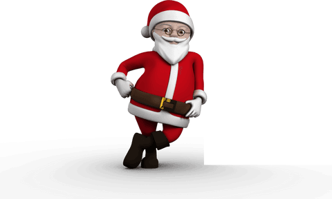 Friendly Transparent Santa with Classic Outfit