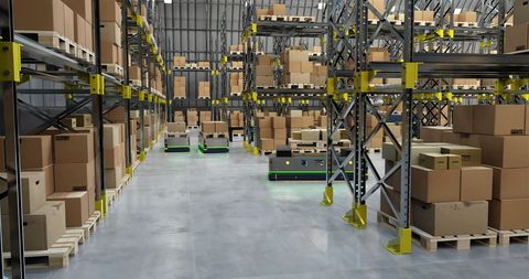 Robots Operating in Advanced Warehouse Environment - Download Free Stock Images Pikwizard.com
