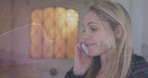 Businesswoman Strategizing Digital Solutions Over Phone