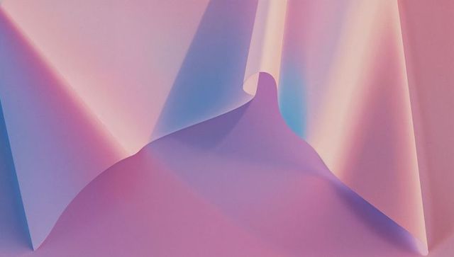 Pastel Gradient Papier Laying in Curves with Sculptural Twists