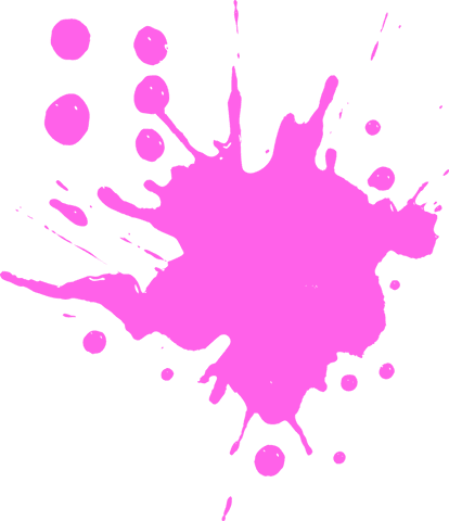 Vibrant pink paint splatter on transparent background