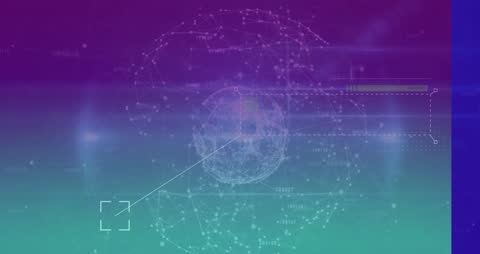 Global Network Connections on Abstract Digital Globe