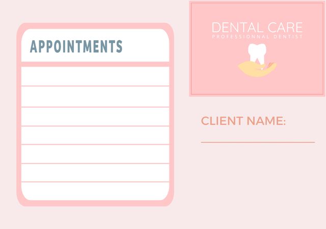 Dental Care Appointment Template with Client Name Pink Background - Download Free Stock Templates Pikwizard.com