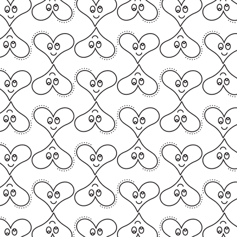 Transparent Pattern with Decorative Hearts and Faces Loop - Download Free Stock Videos Pikwizard.com