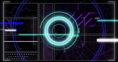 Digital Data Processing Interface with Active Scan in Neon - Download Free Stock Images Pikwizard.com