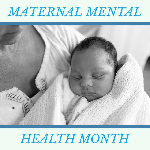 Maternal Mental Health Month: Caring Mother Holding Sleeping Baby - Download Free Stock Templates Pikwizard.com