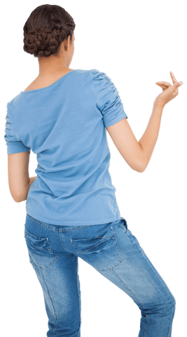 Transparent Brunette Girl Joyfully Playing Air Guitar - Download Free Stock Videos Pikwizard.com
