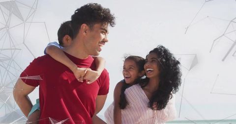 Joyful Family Bonding During Beach Vacation