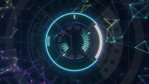 Futuristic Digital Interface with Holographic Effects and Shapes