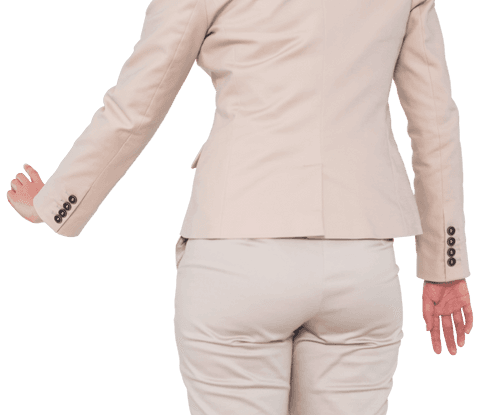 Businesswoman in Beige Suit from Back with Transparent Background