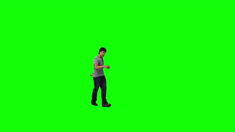 Man Performing Backflip on Green Screen Background