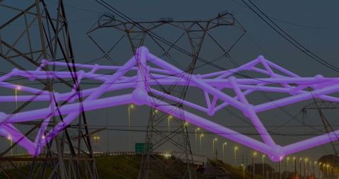 Modern Powerline Network with Digital Connectivity Overlay