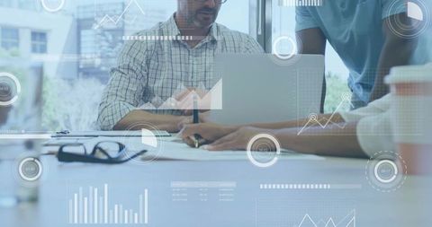 Modern Business Team Collaborating in Urban Office